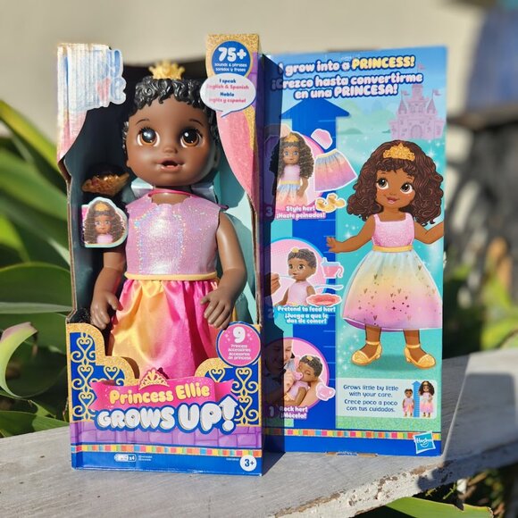 NEW Baby Alive Princess Ellie Grows Up Black Hair Doll 18" African American She - Picture 1 of 15